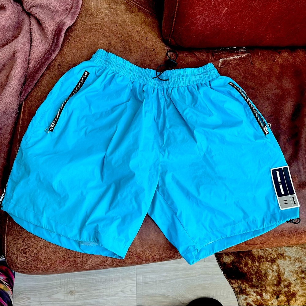 Pleasures Baby Blue Reflector Shorts